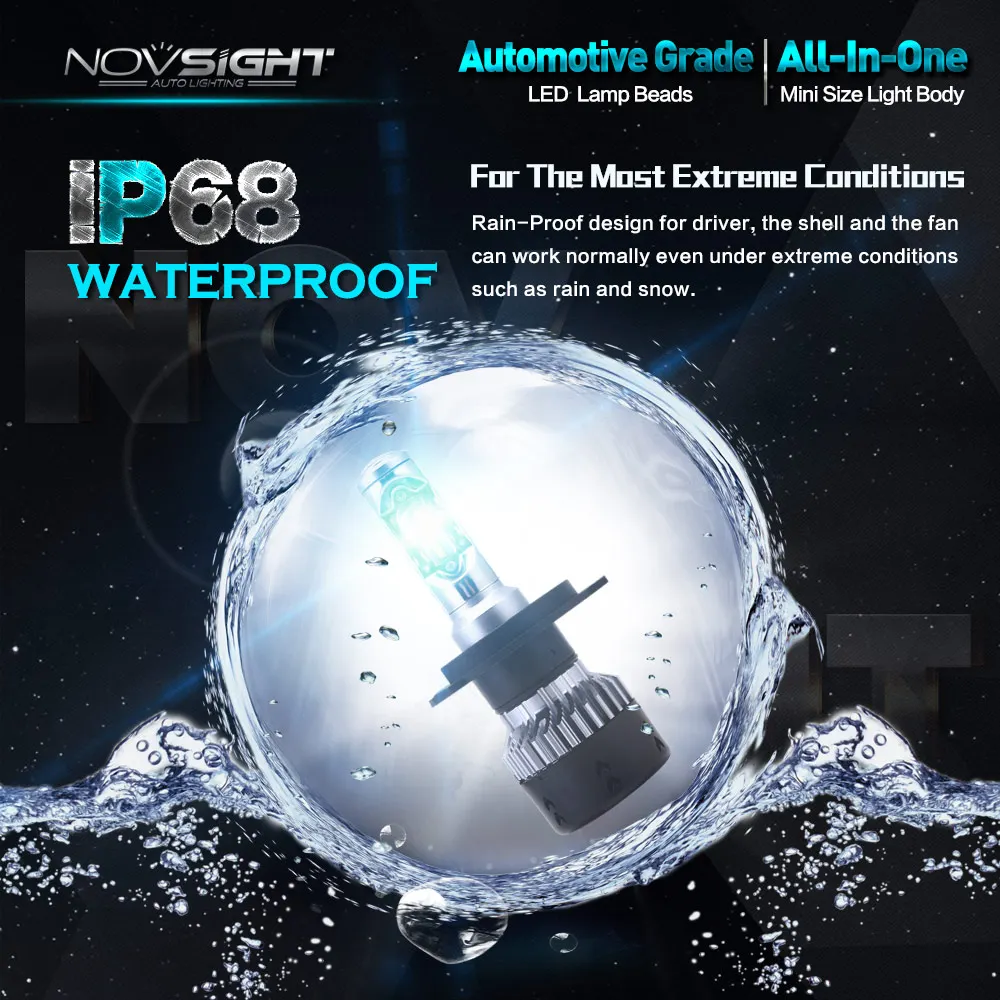 NOVSIGHT светодиодный H4 H7 автомобильные фары лампы 6500K 5000K Hi/Lo H15 Plug & Play 70 Вт 10000LM H11/H8/H16JP