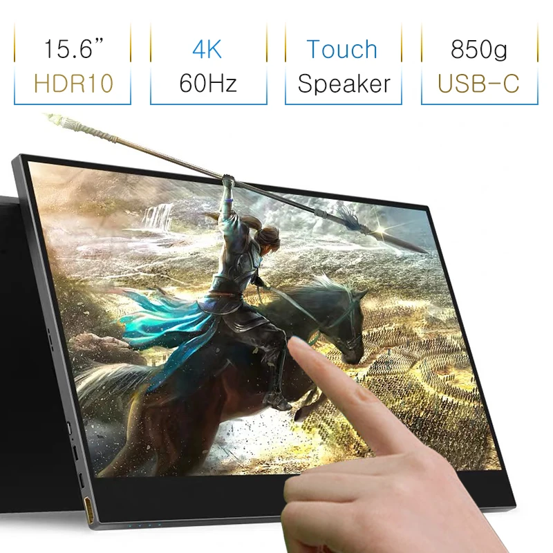 Игровой монитор HDR10 с узкой рамкой портативный сенсорный 15 6 дюйма 4K для PS4 XBOX NS