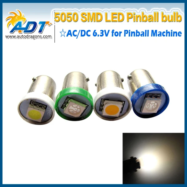 100 шт. Ba9s #44 #47 AC 6 3 V 5050smd пинбол светодиодные лампы для пинбола части игрового