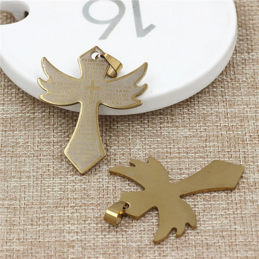 2 стиля буквы титановая сталь крест кулон ожерелье для мужчин ювелирные изделия