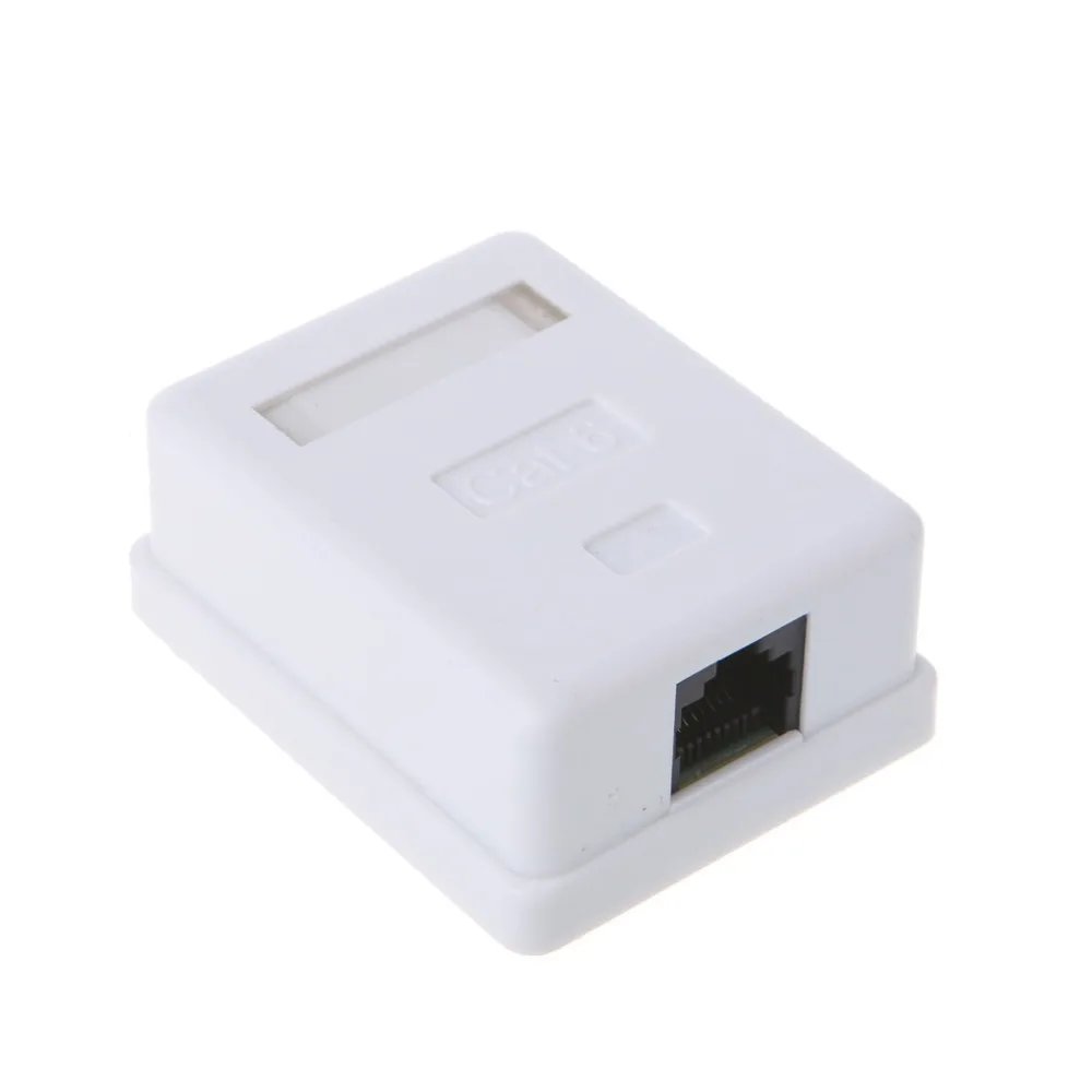 Cat6 RJ45 8P8C настенный блок сопряжения Jack адаптер UTP неэкранированный Однопортовый Настольный монтажный ящик белый