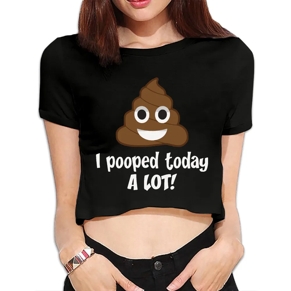 Я какашки сегодня Голый живот Kawaii укороченный Модные топы Для женщин футболка