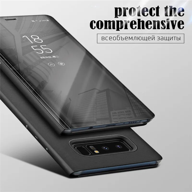 Зеркальный флип-чехол для Samsung S10plus S10 S8 S9 Plus чехол A3 A5 A7 J3 J5 J7 2017 J6 J8 A6 A9 2018 S7 S6 Edge Note 8 9