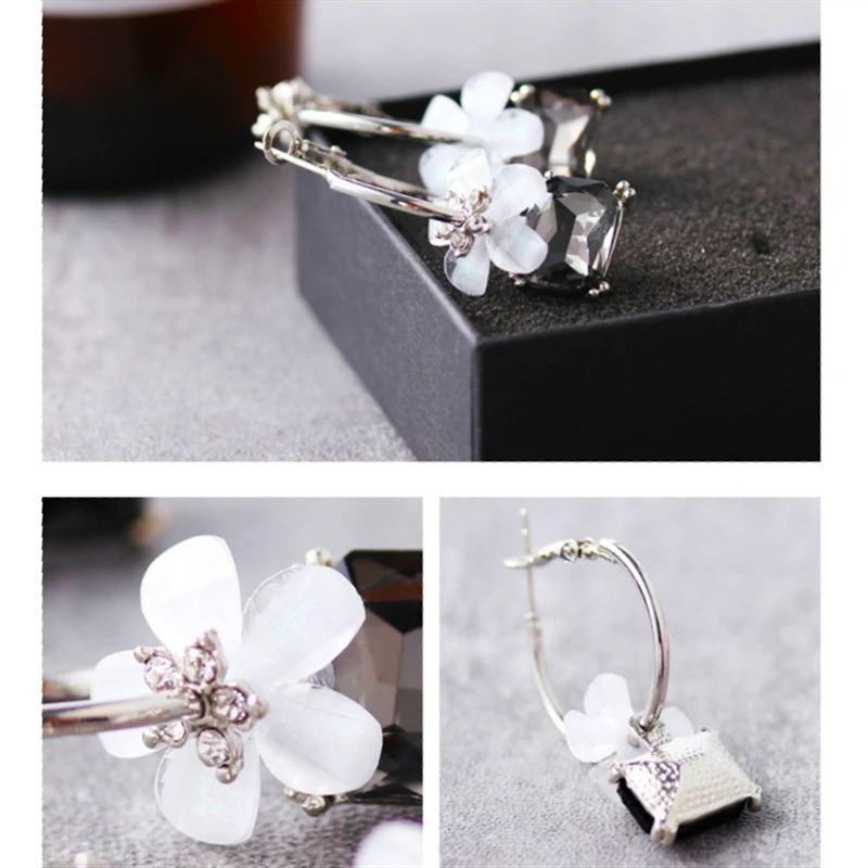 2019 Новое поступление Горячая мода цветы Bijoux Brincos Oorbellen квадратные Красочные