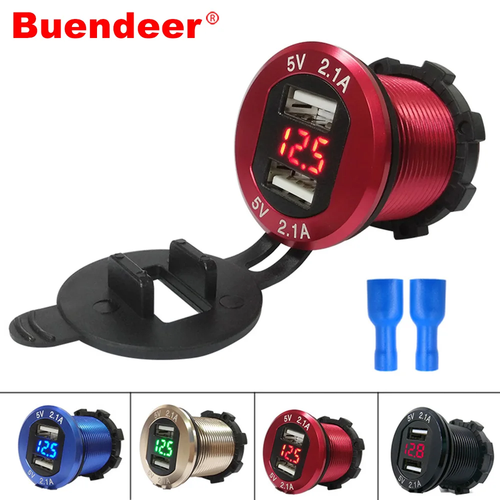 Алюминиевое зарядное устройство Buendeer 2 1 а с двумя USB портами адаптер для