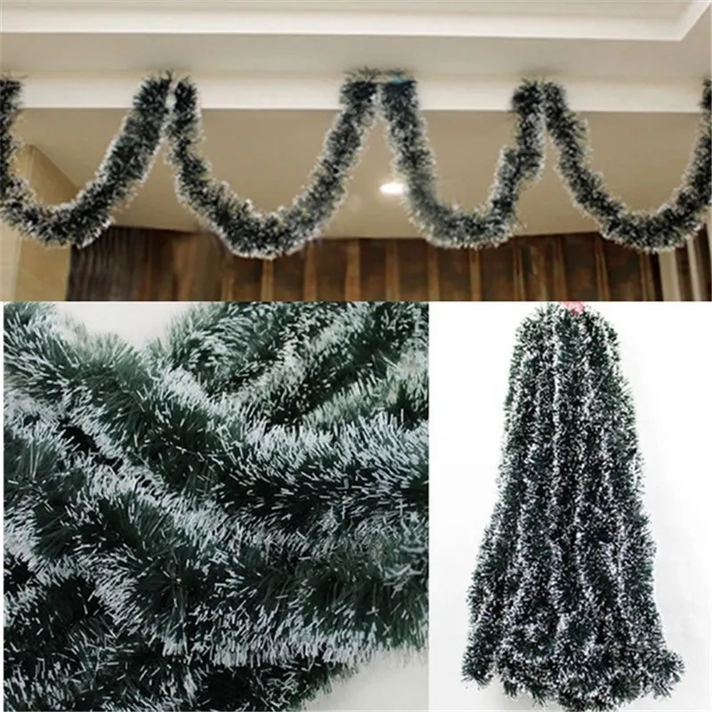 2m Ribbon Garland Christmas Tree Ornaments Decoration for Home White Dark Green Cane Tinsel Party Supplies | Дом и сад