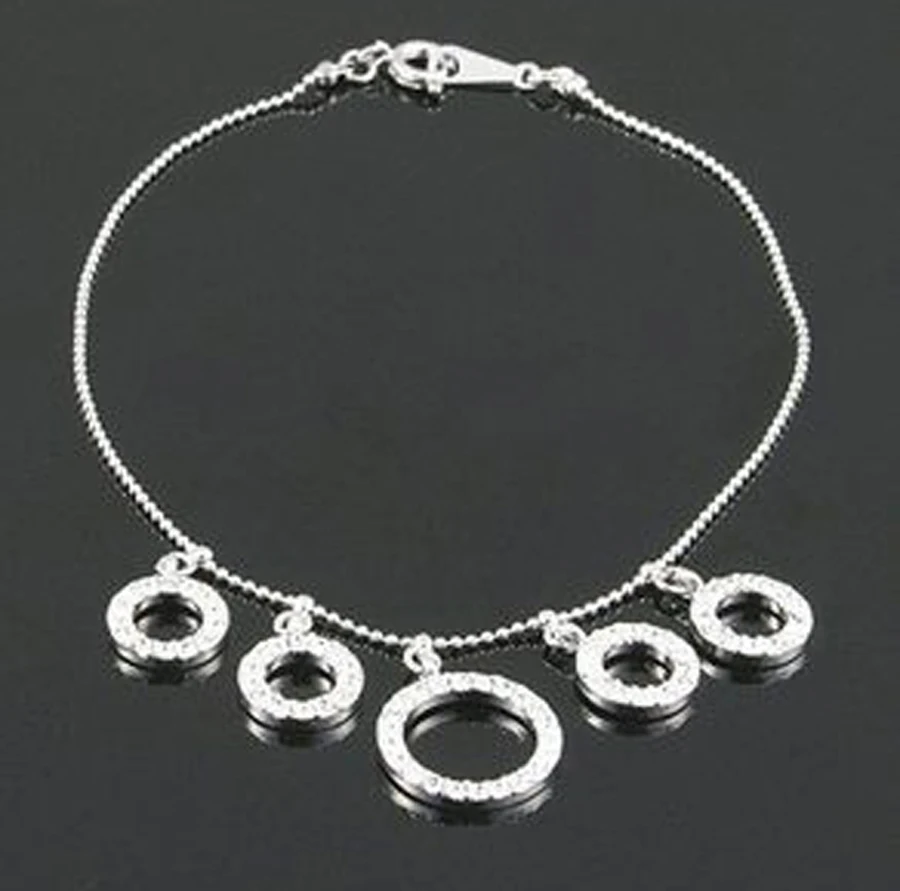 

5 round crystal rings alloy anklet for women