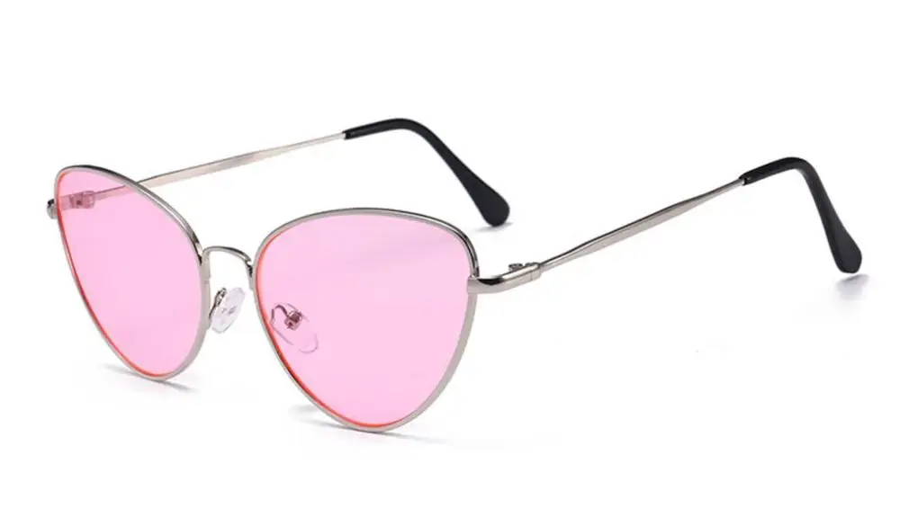 clear pink lens Милые солнечные очки 90 s, дизайнерские Роскошные Винтажные Солнцезащитные очки для женщин, классические брендовые дизайнерские прозрачные розовые и красные солнцезащитные очки "кошачий глаз" - Цвет линз: clear pink lens
