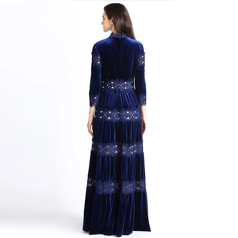 Высокое качество Новые Мода 2018 зимние Стильные подиумные платья Для женщин