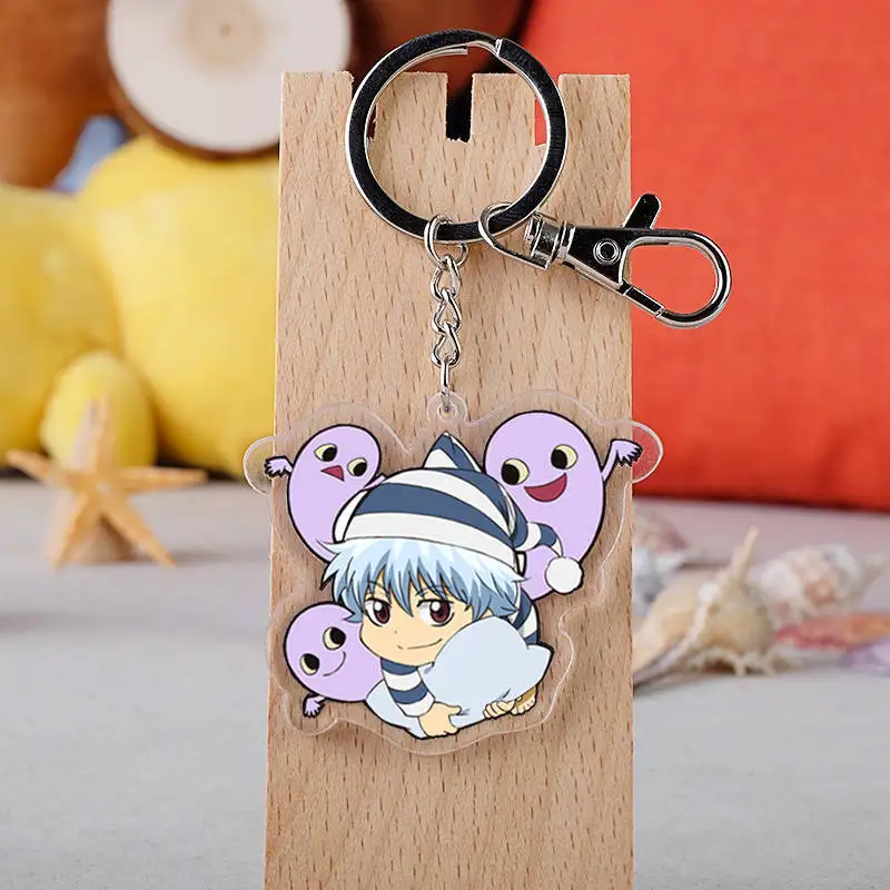 10 шт./лот аниме GINTAMA акриловый брелок игрушка фигурка Sakata Gintoki Kagura сумка кулон