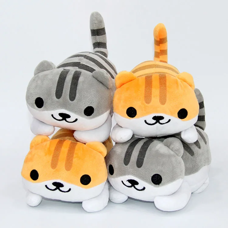 4 шт./компл. Неко Atsume плюшевые игрушки японской поп-кошки на заднем дворе в виде животных, с милыми плюшевые подвески кукла 18 см для подарок