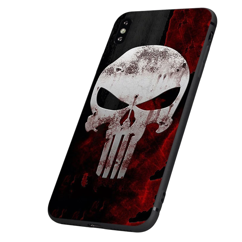 Черный чехол ТПУ для iphone 5 5s se 6 6s 7 8 plus x 10 чехол силиконовый чехол для iphone XR XS MAX чехол Каратель