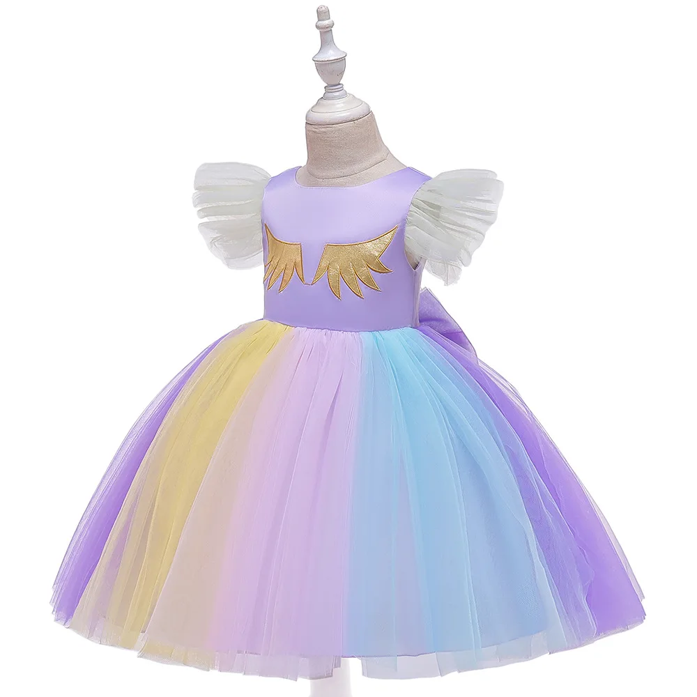 Girl Unicorn Dress Children Birthday Party Rainbow Dresses Up Kids Princess Horse Costumes Toddler Baby Vestido Unicornio Sale | Детская