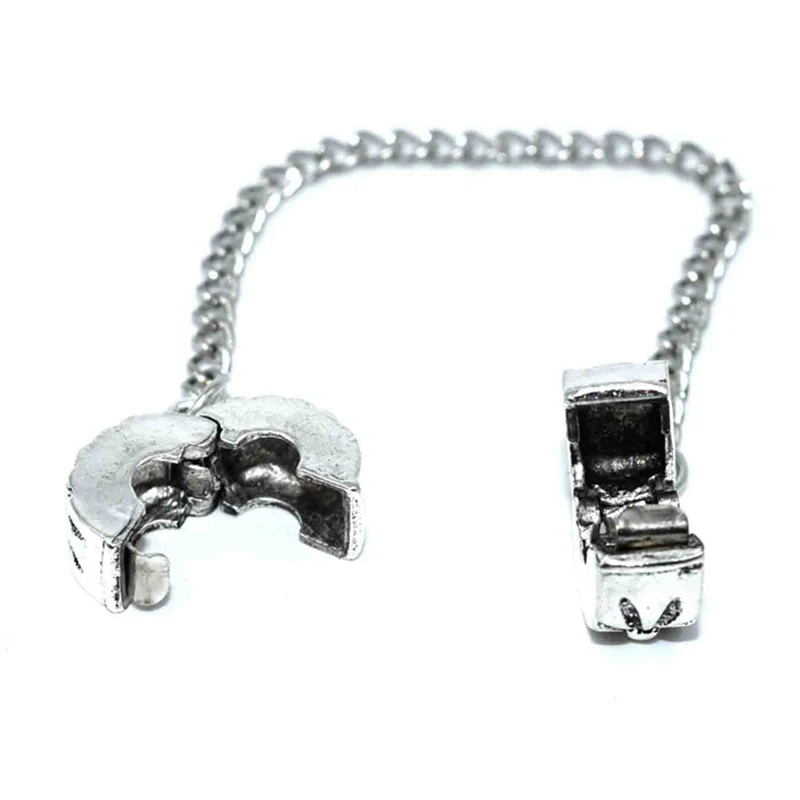 Высокое качество Серебряное сердце широкая безопасная цепочка Очаровательные