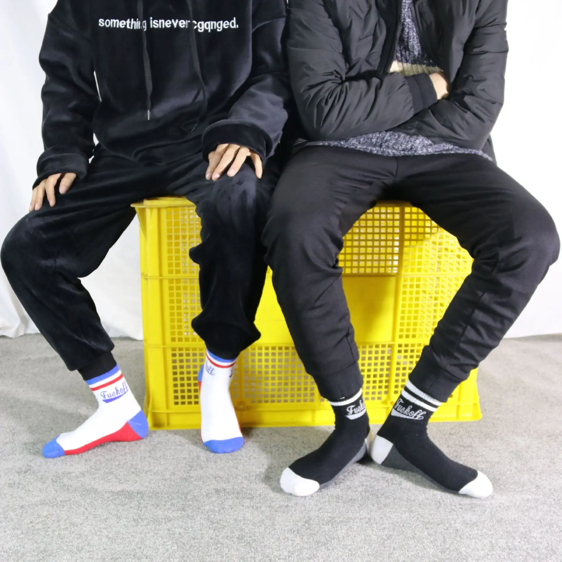 Мужские модные носки Харадзюку С буквенным принтом в полоску хлопковые для