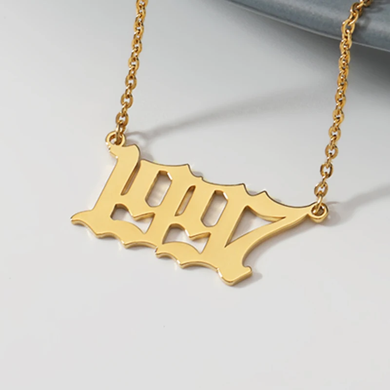 Старое Английское ожерелье с цифрами нержавеющая сталь Женские Ювелирные