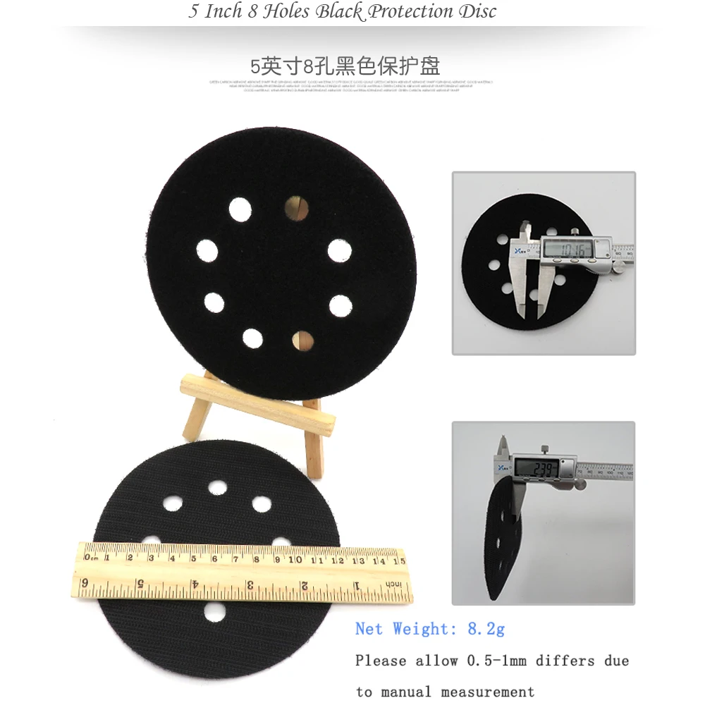 5 Inch 8 Holes Interface Pad Protection Disc Black Power Tool Accessories for Sander Polishing &amp Grinding - Hook and Loop | Инструменты