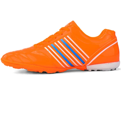 Orange Soccer Shoes Мягкие кожаные детские кроссовки, черные футбольные бутсы для мальчиков, детские футбольные бутсы, кроссовки для мальчиков, спортивная обувь для студентов - Цвет: Orange Soccer Shoes