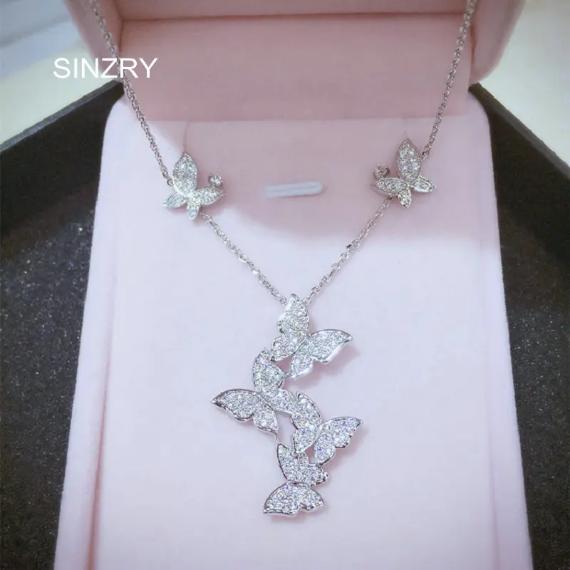 SINZRY,, изысканный ювелирный набор, прозрачный белый кубический циркон, милые бабочки, чокеры, ожерелье, серьги, ювелирный набор, женский подарок