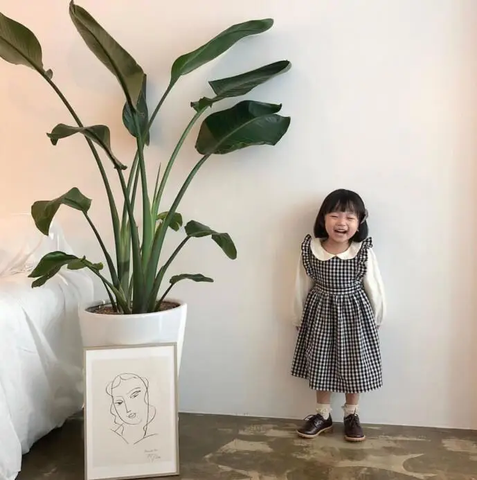 Розничная продажа 2019 г. цельнокроеное хлопковое льняное платье для девочек