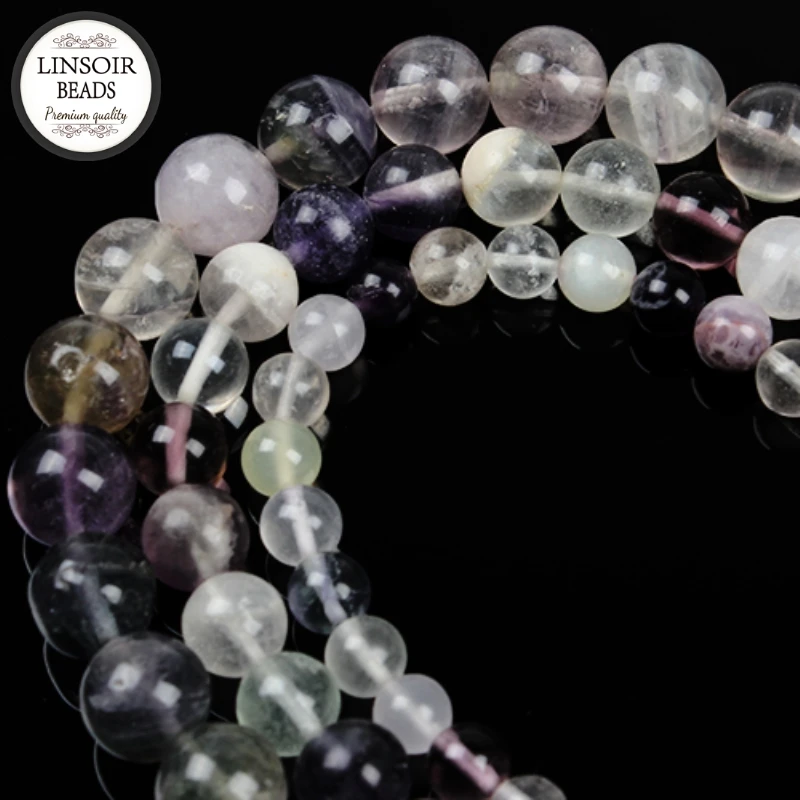 1Strand 40cm Natural Stone Purple Fluorite Round Loose Beads For Necklace &amp Bracelets 4/6/8/10 mm DIY Jewelry Finding F2136 | Украшения