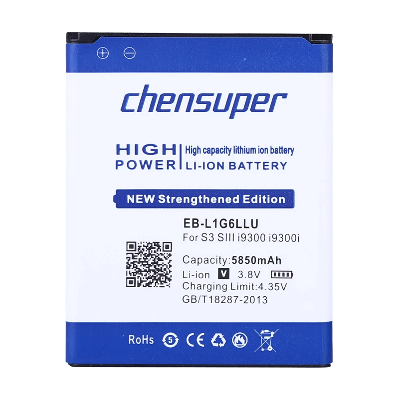 Chensuper 5850 мАч аккумулятор для Samsung S3 SIII i9300 i9305 батарея Galaxy Grand DUOS I9082 Neo