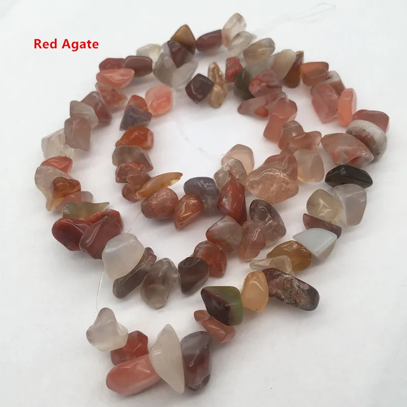 Red Agate 8-12 мм чипы из натурального камня бусины драгоценный камень Гравий для изготовление украшений 16,5 дюймов на прядь HK041 - Цвет: Red Agate