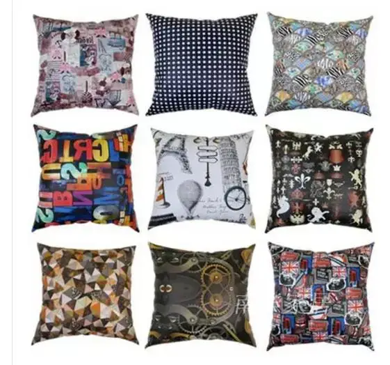 

colorful fashion pu leather cushion cover sofa KTV bar printed pu lumbar pillowcase decorative pillow covers household
