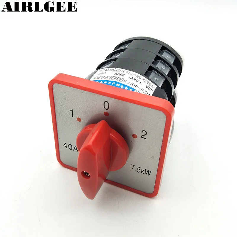 HZ5D-40/7 5 AC380V 40A 7.5KW 3-фазный универсальный переключатель 1-0-2 3-позиционный 12-дюймовый