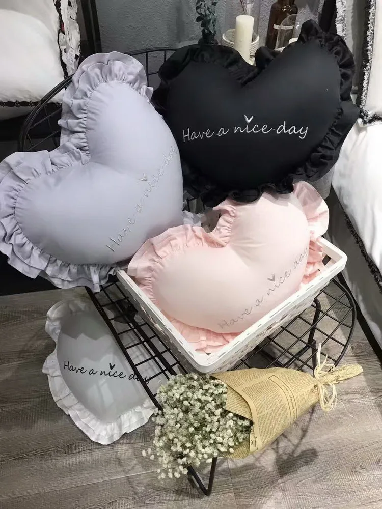 2017 Новый корейский стиль Хлопок Любовь Подушка Ядро вышитые кружева боковые