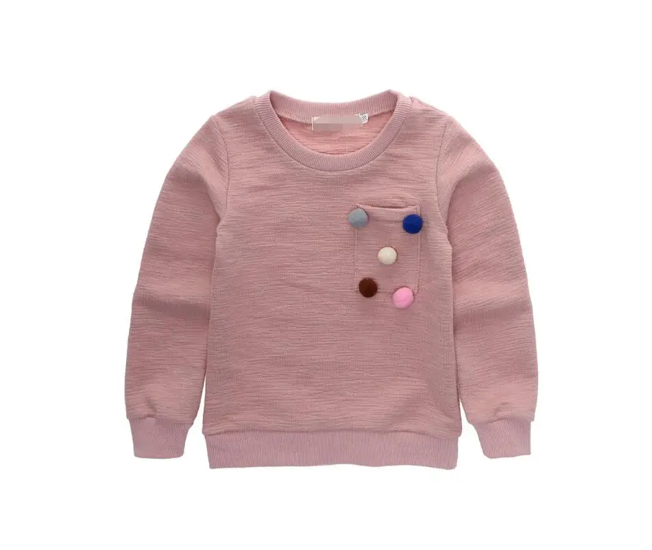 2018 Brand New Fashion Toddler Baby Girls Clothes Sets 2PCS Long Sleeve Solid With Balls Sweatshirts Tops +Mini Skirts 1-6Y | Детская