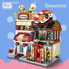 Лоз мини-блоки Строительные архитектурные блоки, серии кирпичики город, миниатюрный магазин модель 