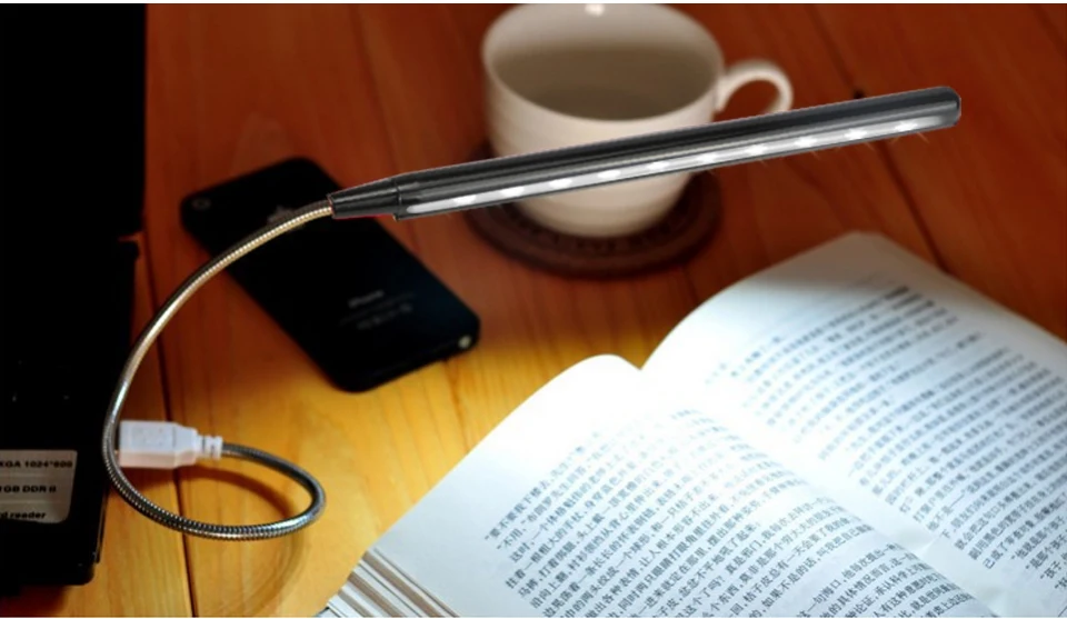 Ультра яркий светодиодный светильник USB для чтения книг, гибкий светильник для ночной книги, для портативного компьютера, ПК, ноутбука, настольного компьютера