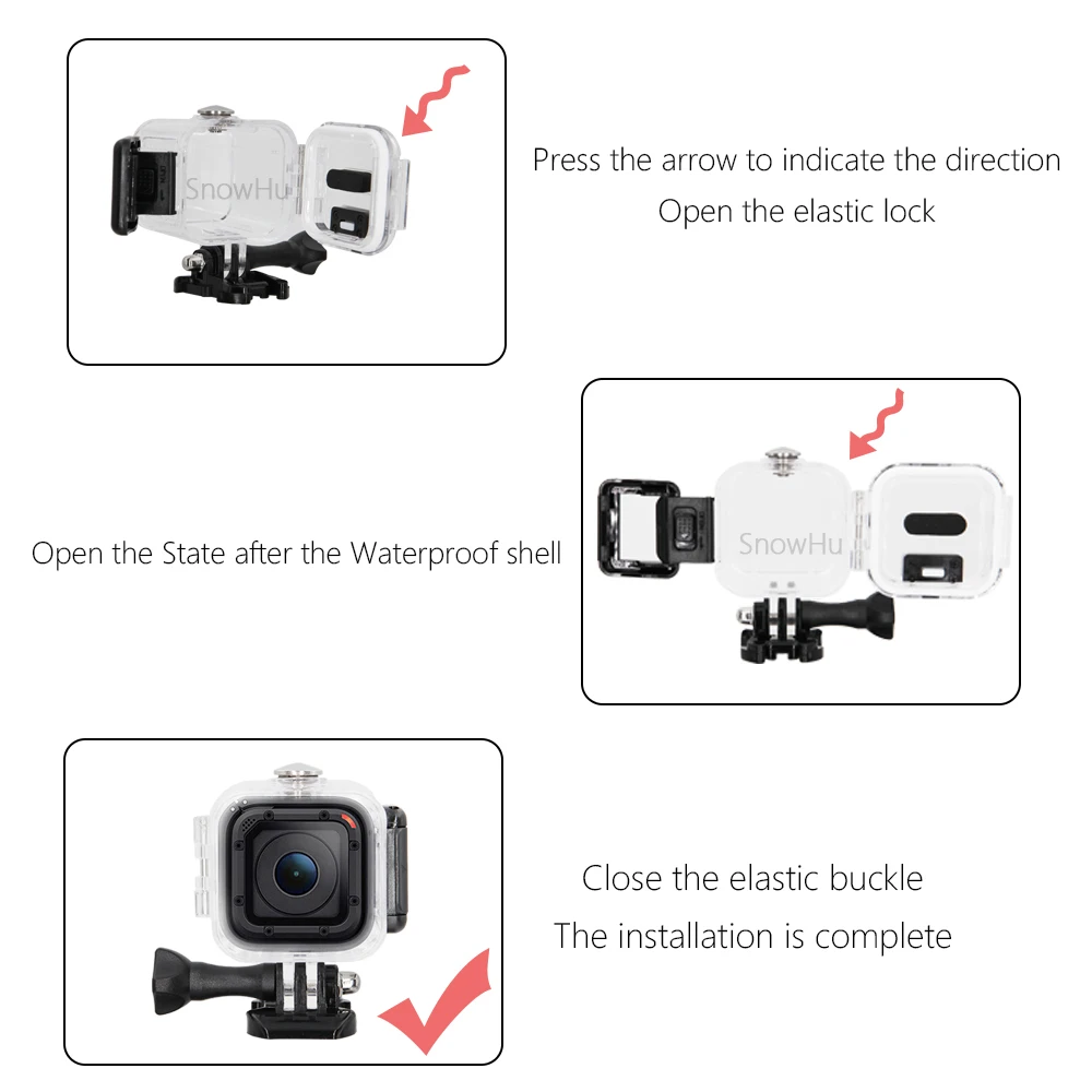 Аксессуары SnowHu для Gopro прозрачный водонепроницаемый защитный чехол подводной