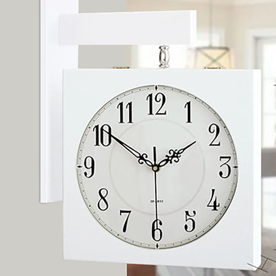 Часы из цельного дерева двухсторонние скандинавские современные часы механизм