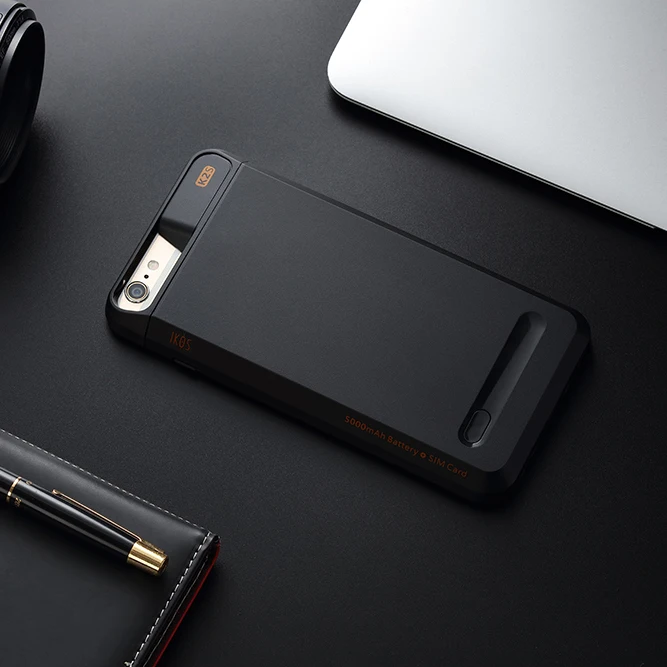 Умный чехол для телефона с двумя слотами sim карт адаптер и внешний аккумулятор 5000