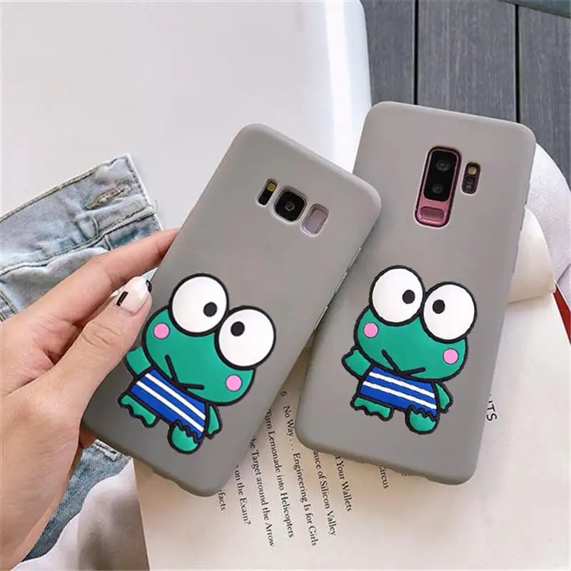 Тонкий мягкий чехол из ТПУ ярких цветов с 3D рисунком лягушки для Samsung S20 S8 S9 Plus S10e A6