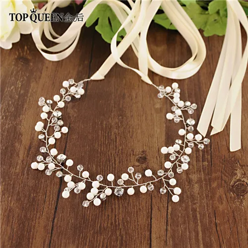 Ivory ribbon TOPQUEEN SH159 Свадебные ремни с бриллиантами и жемчугом для невесты Свадебные аксессуары платье с поясом камень пояс - Цвет: Ivory ribbon
