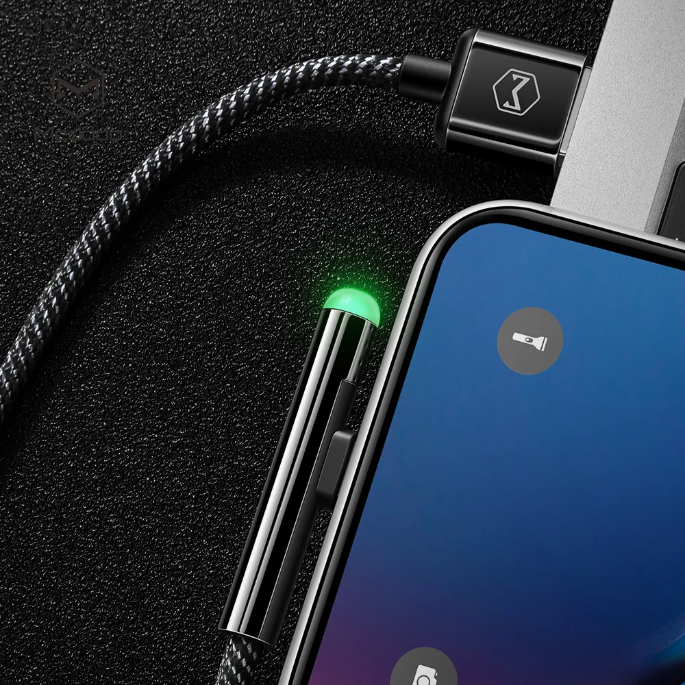 MCDODO USB кабель со светодиодной подсветкой быстрая зарядка мобильный телефон
