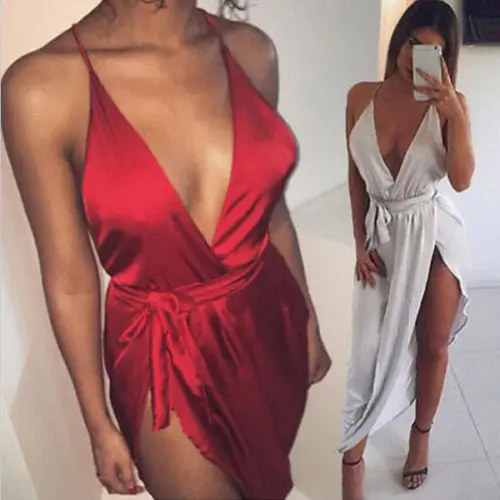 Комплект женской пижамы с глубоким V образным вырезом и кружевом|sleepwear dress|women