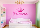 Принцесса Королева Корона DIY стикер стены искусства наклейки для детской комнаты декор персонализированное имя девушки Виниловые фрески наклейки A927