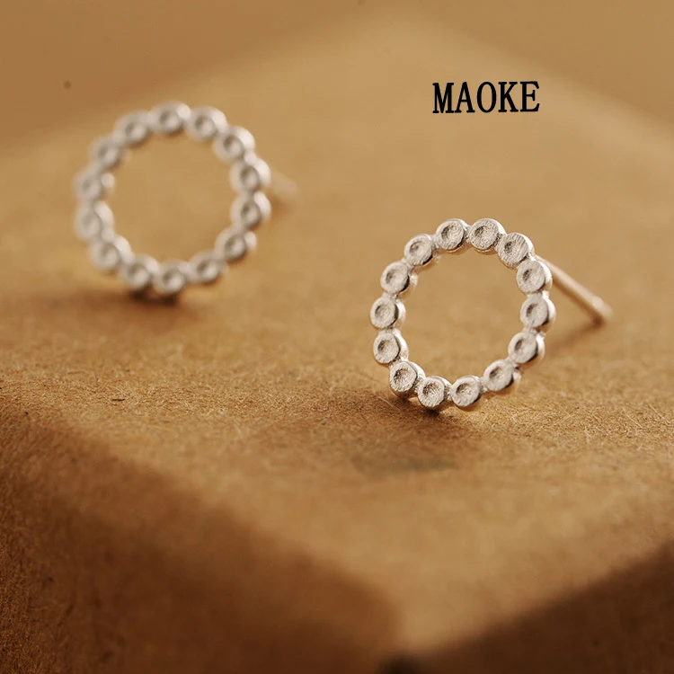 Женские серьги гвоздики из серебра 925 пробы с круглым рисунком|fashion stud earrings|stud