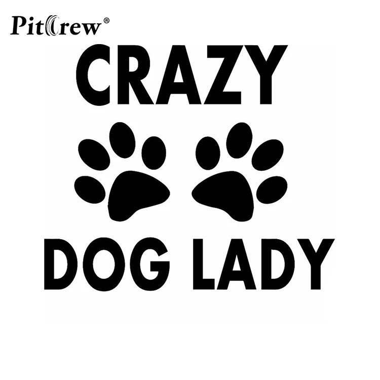 1 шт. Высокое качество Милая собачья лапа печать Надписи Искусство Crazy Dog Lady стикер
