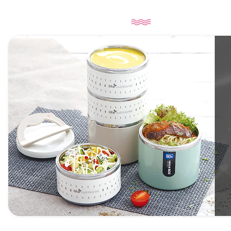 BAISPO 304 Stainless Steel Insulated Lunch Box Food Containers Kids Bento Box Large Capacity Vacuum Insulation Barrel 12 Hours