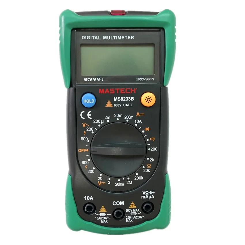 MASTECH MS8233B Профессиональный цифровой мультиметр DMM измеритель напряжения переменного тока Удержание данных амперметр с подсветкой тестер емкости