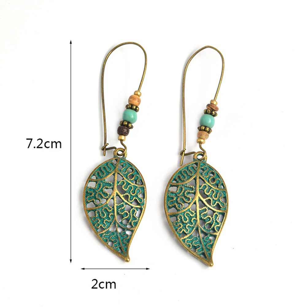Bluelans Fashion Women Hollow Leaves Dangle Hook Beads Earring Bohemia Charm Jewelry | Украшения и аксессуары