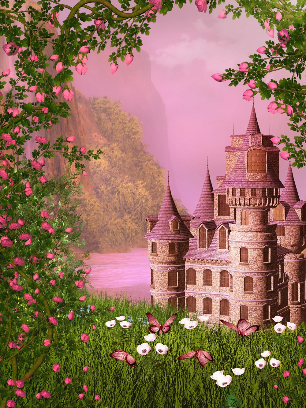 Виниловые фоны LIFE MAGIC BOX с изображением сказочного замка крутые для фотографий