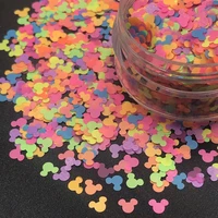 kn4 70 mix neon color solvent resistant glitter mickey shape glitter for nail polishart and diy supplies1pack50g