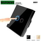 Умный дистанционный переключатель стандарта ЕСВеликобритании, 2 клавиши, 1 канал, 433 МГц, Стандартный сенсорный кнопочный переключатель, 220 В, телефон