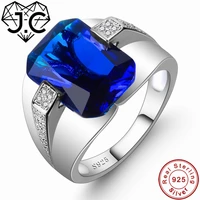 j c for womenmen classic style fine jewelry brilliant sapphire blue white topaz 925 sterling silver ring size 6 7 8 9